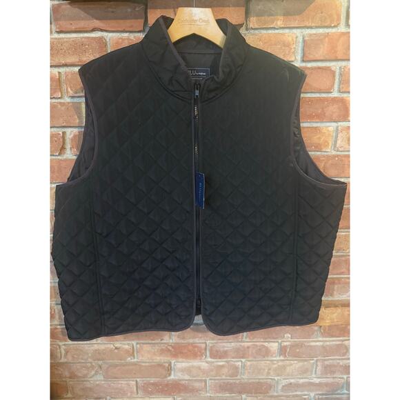BLU by Polifroni Waistcoat Diamond Quilted Lightweight Mens XXL Black Vest NWT - Picture 1 of 8
